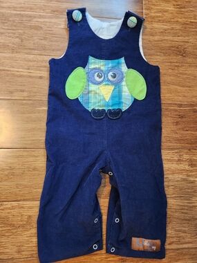 Millie Jay Baby Boy Owl Corduroy Baby Cotton Boutique Pants Overalls, 9 Months
